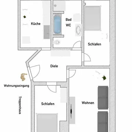 Appartement Traumhaftes Zooviertel - Naehe Dus & Dortmund & Koeln & Essen Wuppertal